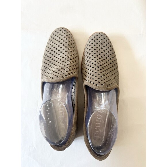 Pedro Garcia Yara flat loafer perforated shoe taupe brown suede 39.5 9 Mint $499 - Picture 4 of 12